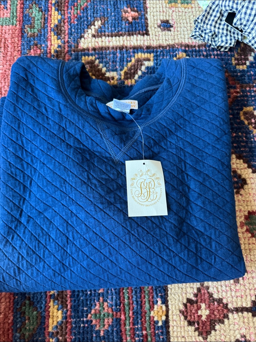 Women’s Quilted Crewneck Sweater - Blue